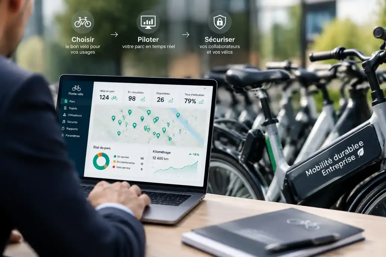Gestion de flotte vélo en entreprise : choisir, piloter et sécuriser un parc adapté
